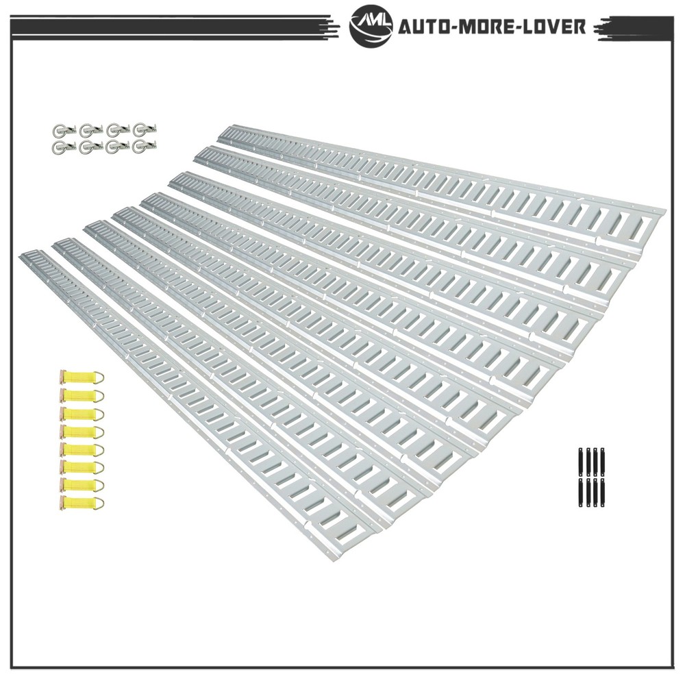 Silver 32 Pack 96" E Track Rail Sections With Mounting Hardware Fit For Trucks