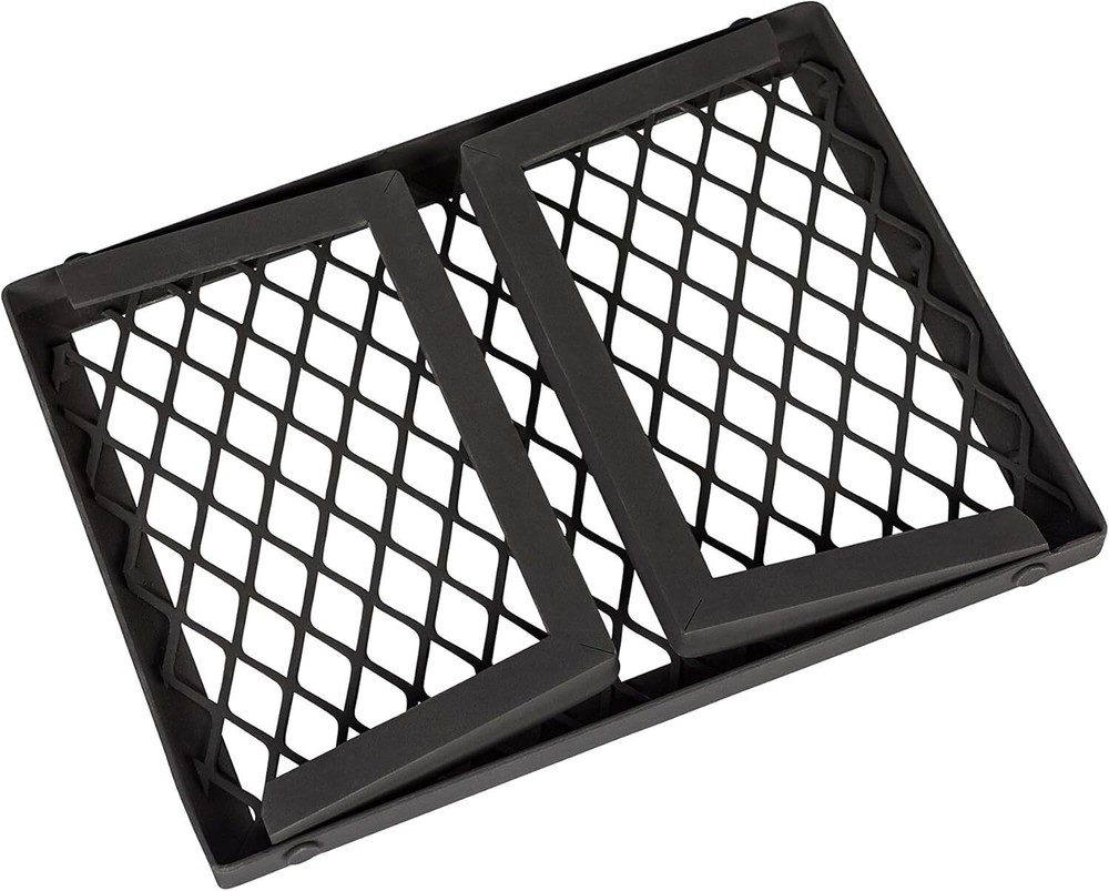 Basic Products Heavy Duty Portable Camping Grill for Campfire Cooking, Black