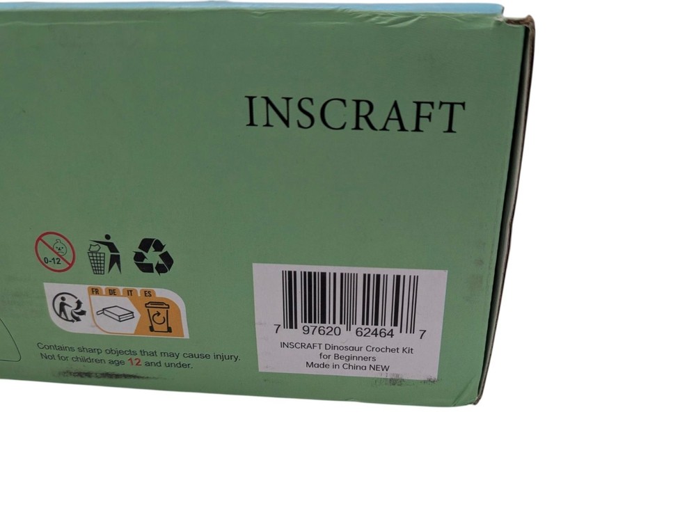 Inscraft Dinosaur Crochet Kit For Beginners With Yarn Tools & Patterns set