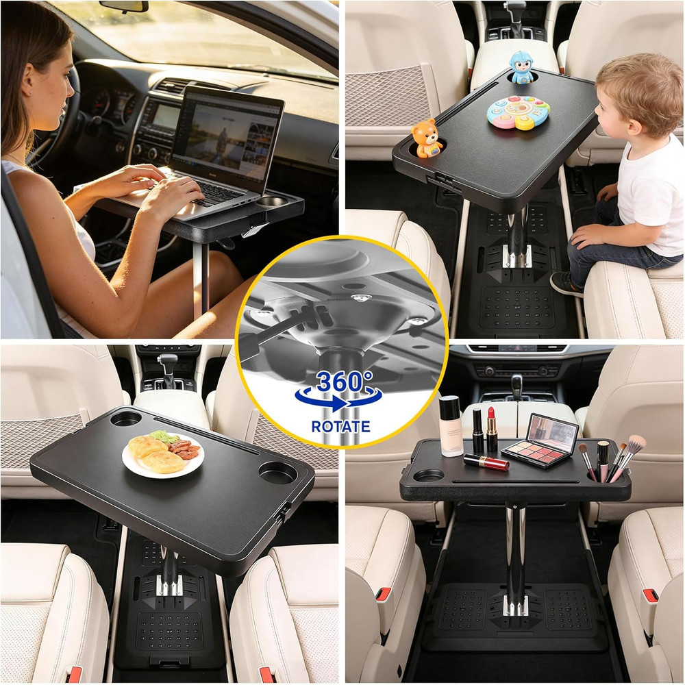 Car Seat Tray Table, Adjustable Car Desk for Laptop & Tablet, Multi-Function Tra