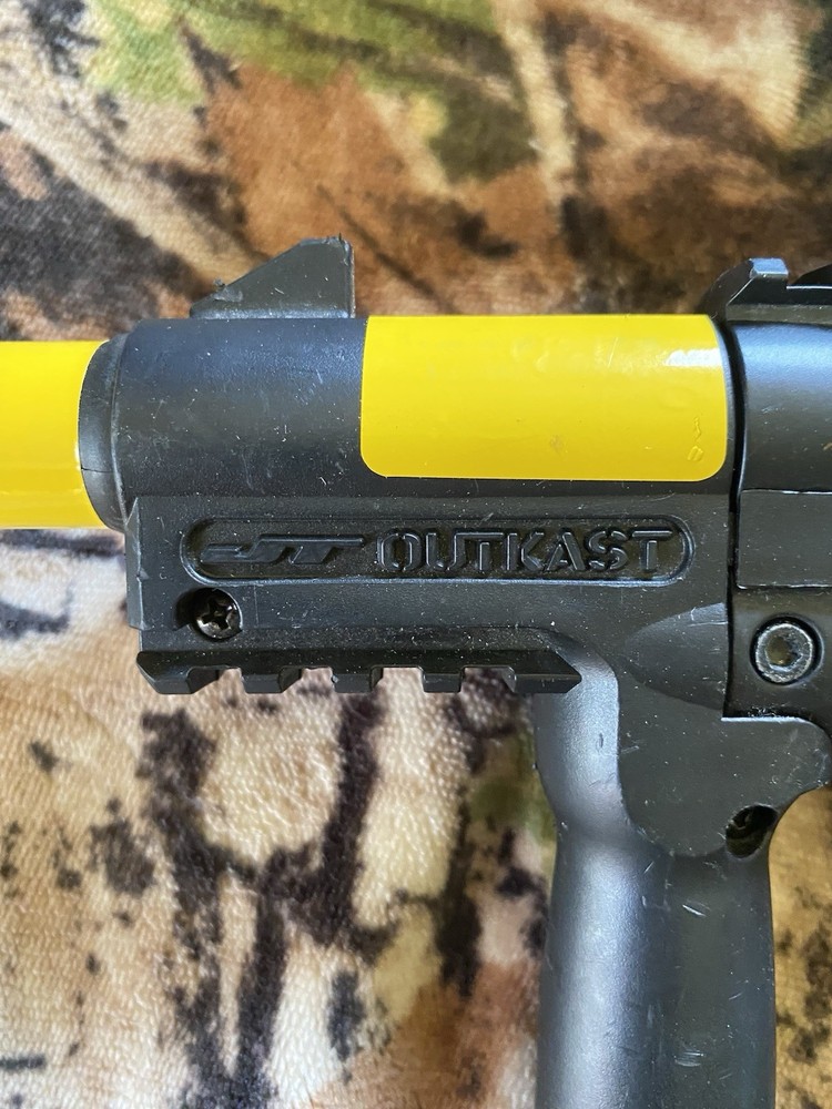 Paintball mask, gun,