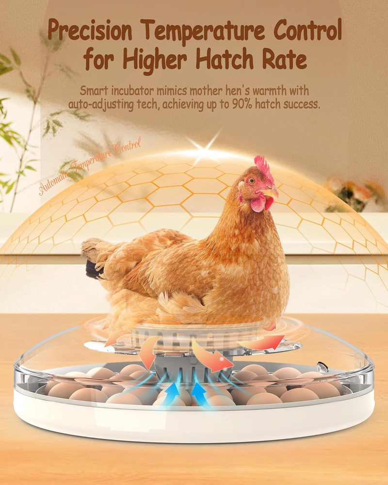 Incubator for Hatching Eggs, 30 Eggs Incubator with Automatic Egg Turning, Tempe