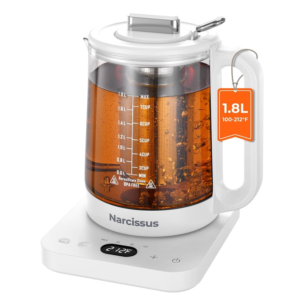 Electric Kettle Temperature Control ±5℉, 1.8L Glass Electric Tea Kettle with ...