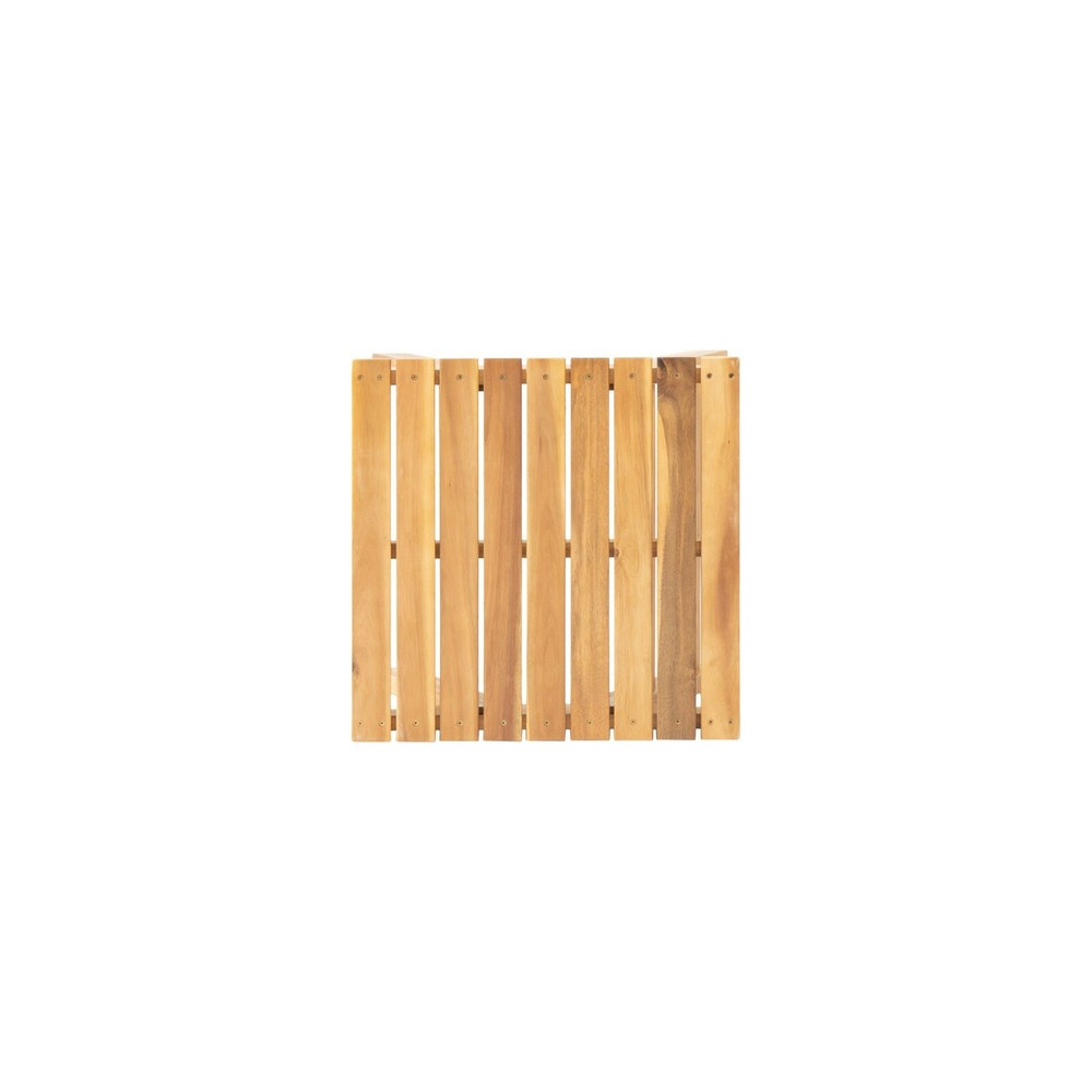 Outdoor Acacia Wood Slat Panel Side Table, Teak