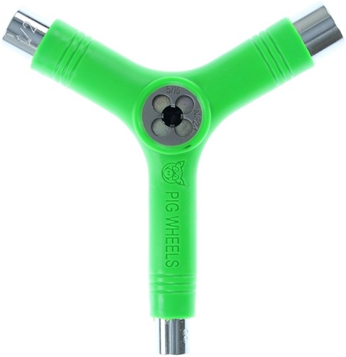 PIG SKATE SKATE TOOL-NEON GREEN tri-socket threader