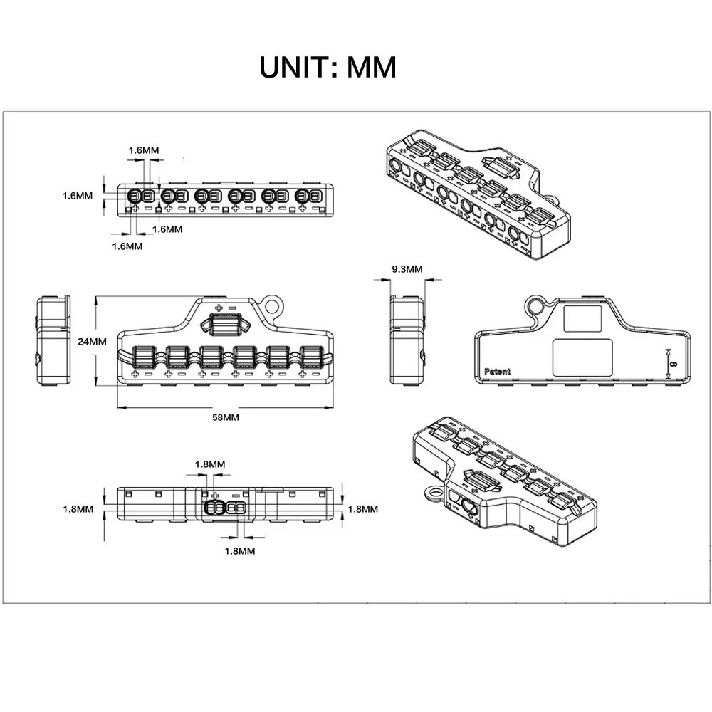 Low-Voltage Quick-Connect Wire Splitter for LED Strip Lighting (2 in, 12 out)