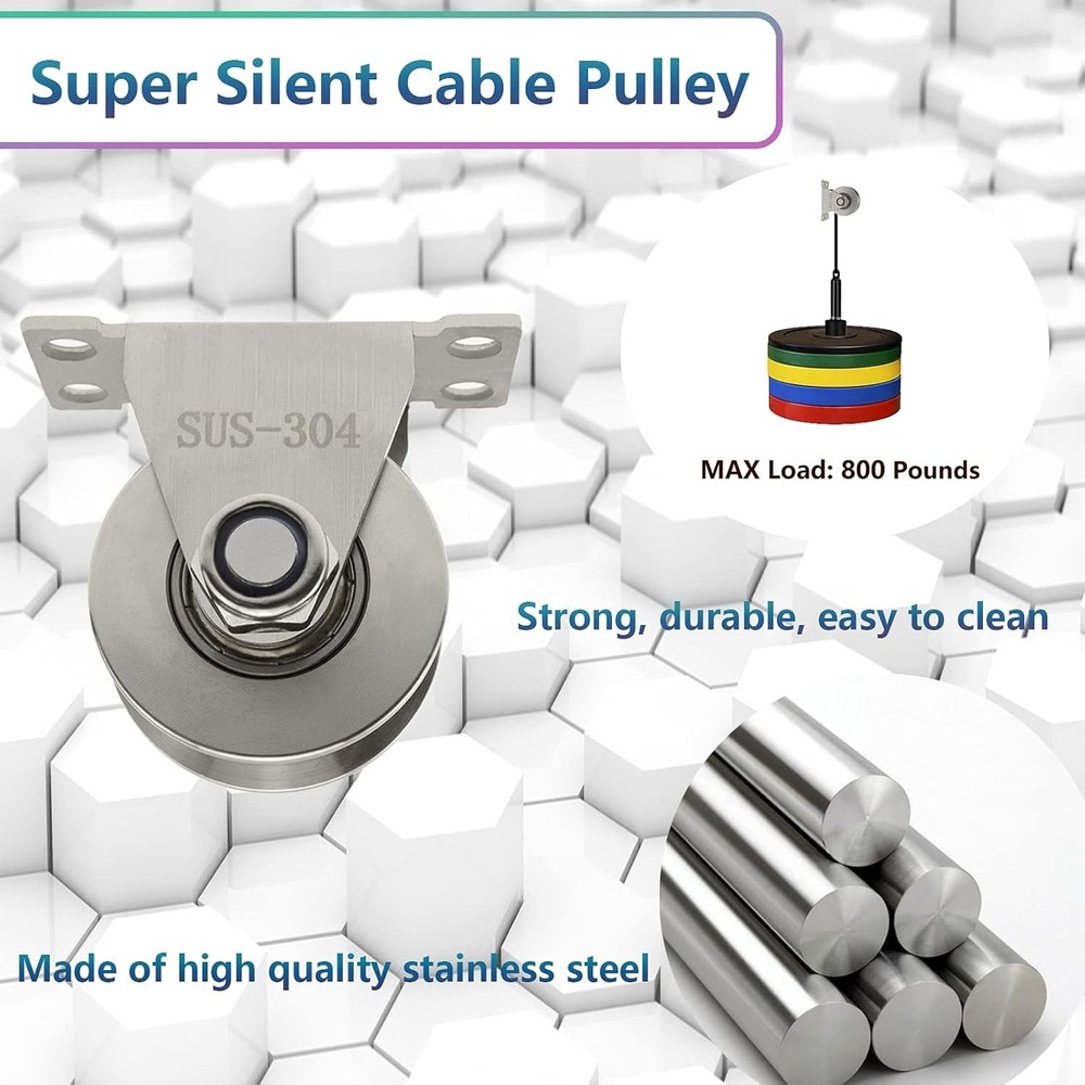 Versatile Stainless Steel Single Pulley Block - Easy Install for DIY Projects