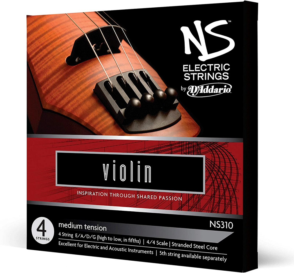 NS Electric Violin Strings Set 4/4 Scale, Medium Tension D'Addario