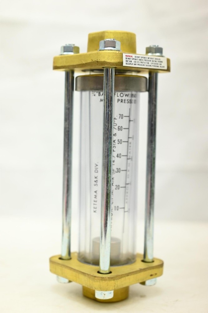 KETEMA S+K 3/4'' BALL FLOW INDICATOR MAX PRESS. 200 PSI