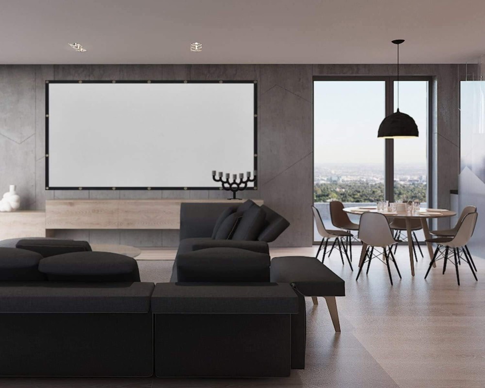 Lightweight 150-Inch Polyester Projector Screen - Easy Setup for Any Occasion