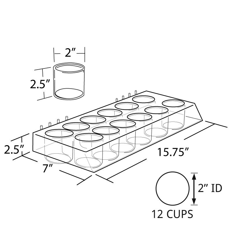 Azar Displays Molded 12-Cup Display Tray, 2-Pack