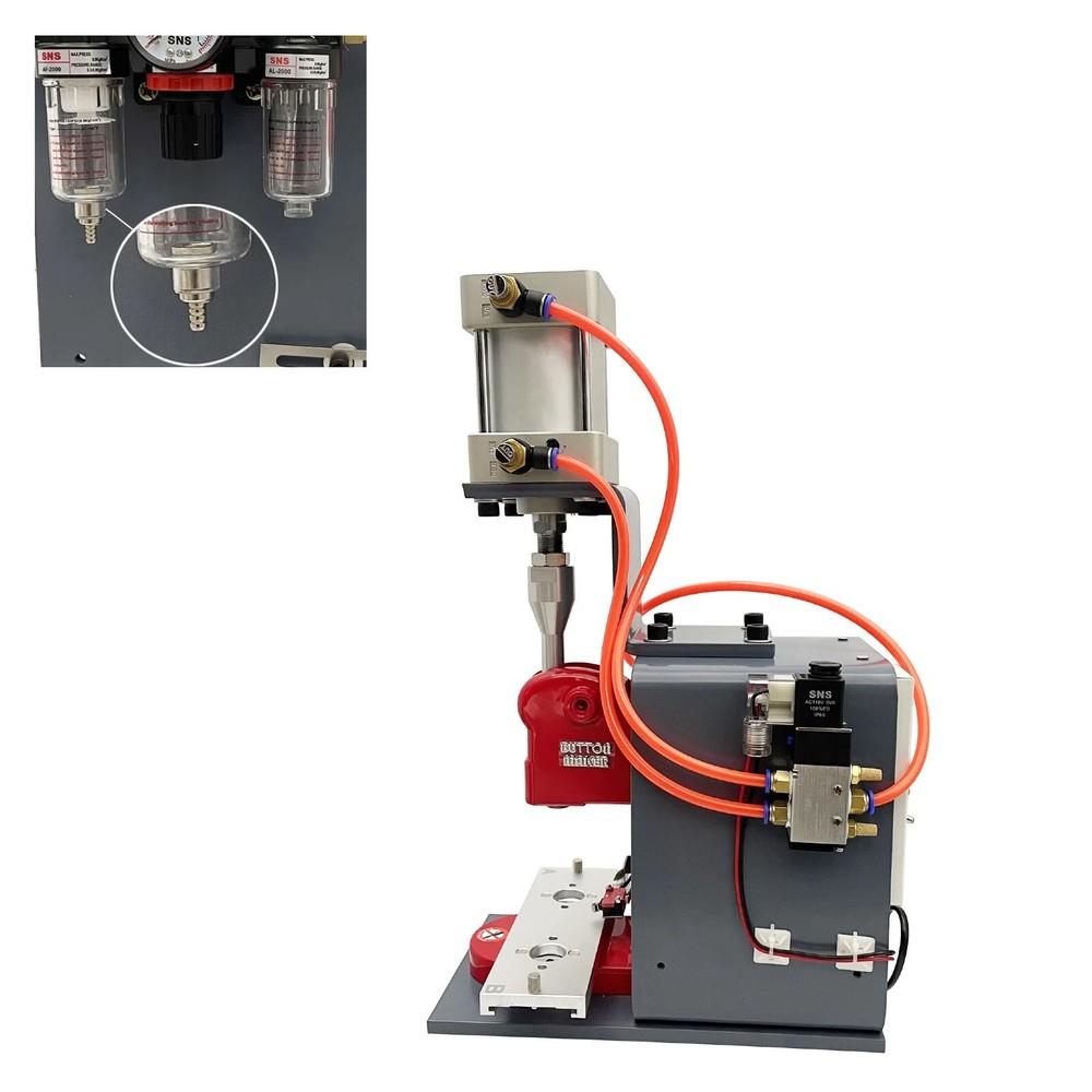 110V Pneumatic Badge Machine Round Rectangular Heart-shaped Badge Maker No Mold