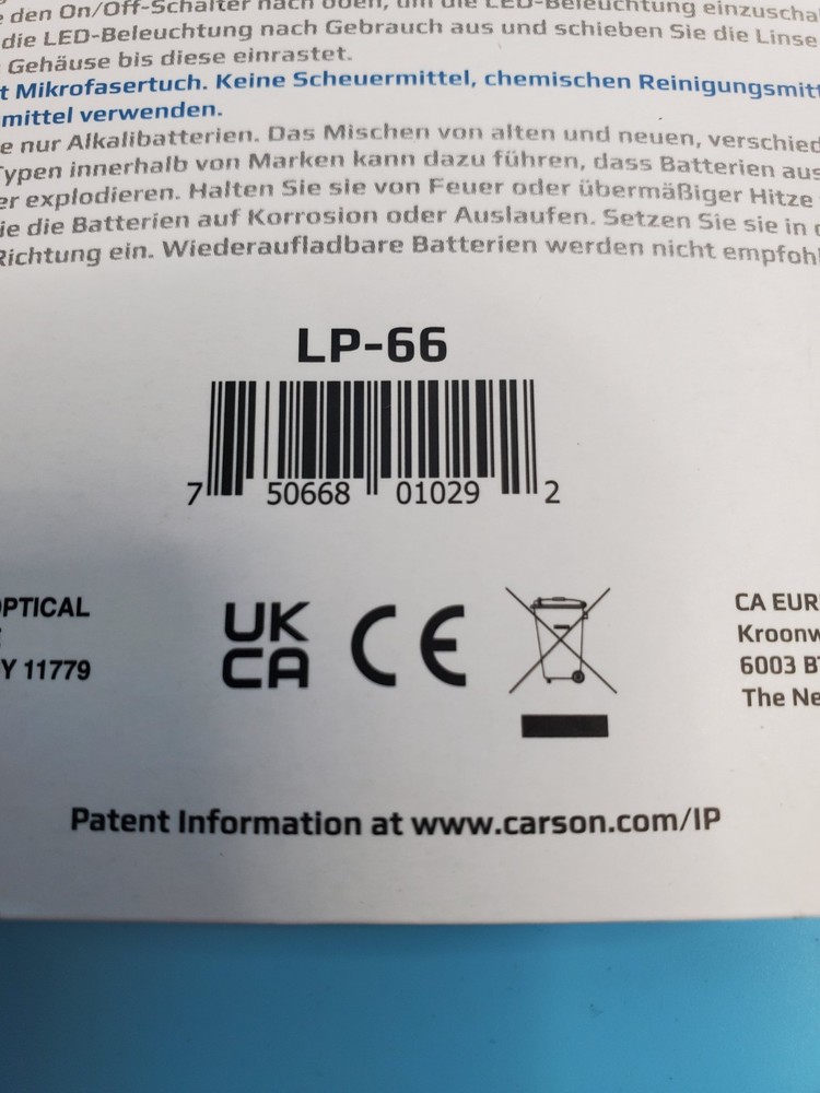 Carson 5X LumiPop LED Light Pop-Out Magnifier #LP-66