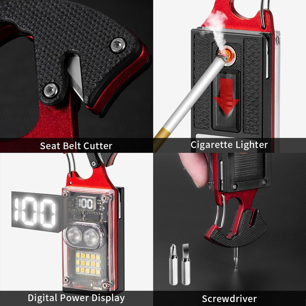 Keychain Flashlight Rechargeable Cob Keychain Work Light 6 Modes High 1000 Lumen