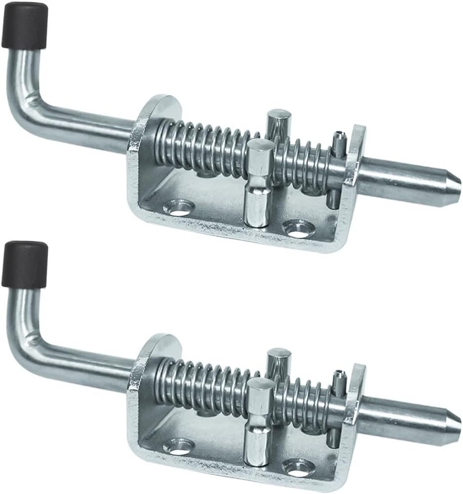 Heavy Duty Zinc Plated Spring Loaded Gate Latch for Ultimate Security - 2pcs