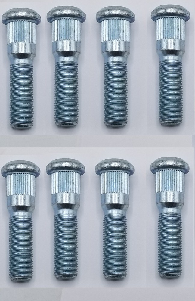 8x Drive in Wheel Studs, 9/16"- 18 Dia, 2.5" Long, 0.69 spline Dia