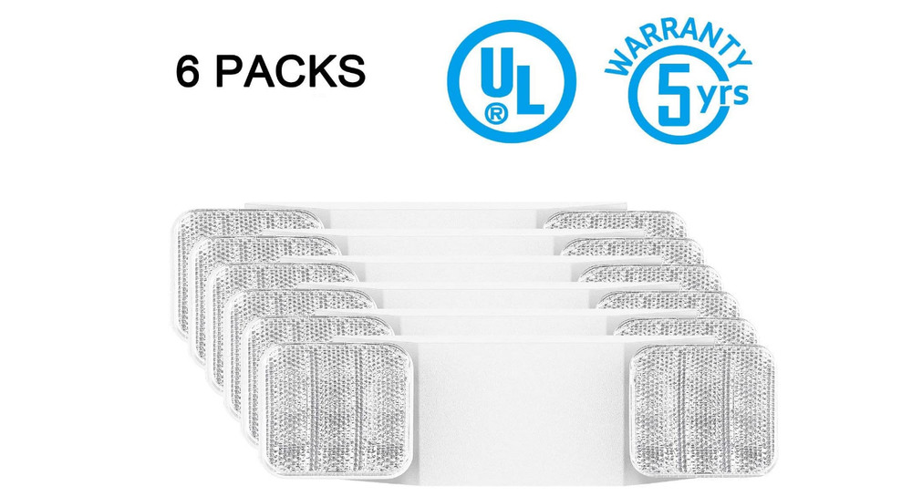 UL Listed 6 Packs Led Emergency Exit Lighting Commercial Emergency Flood Lights.