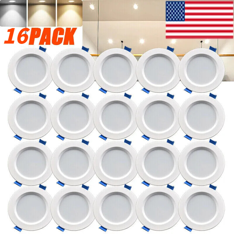 4/8/16PCS 7W 3Color Dimmable LED Downlight Recessed Ceiling Panel Light 85-265V