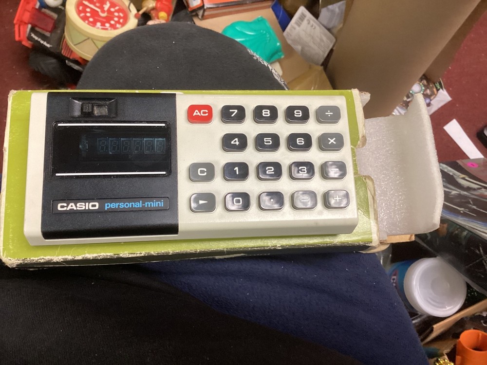 Vintage CASIO Personal-Mini Calculator - Working with box and instructions
