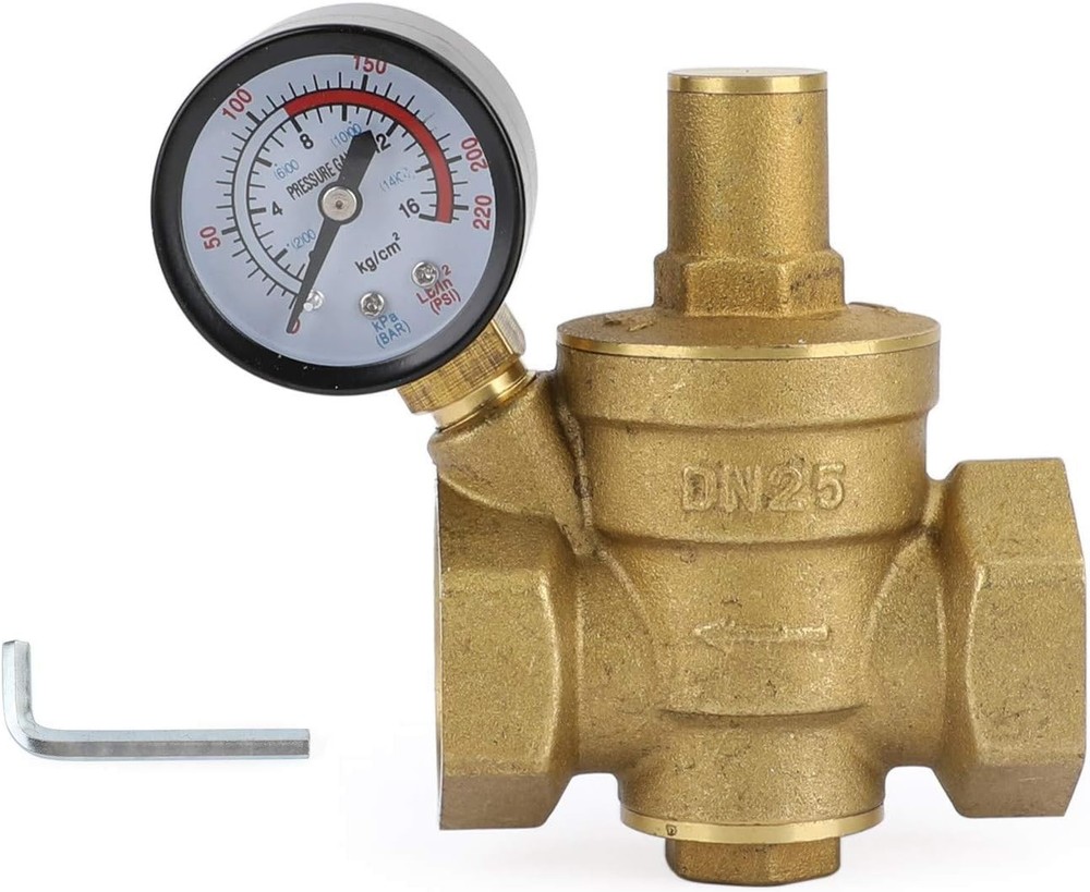Topteng DN25 1" Brass Adjustable Water Pressure Reducing Regulator Valves C