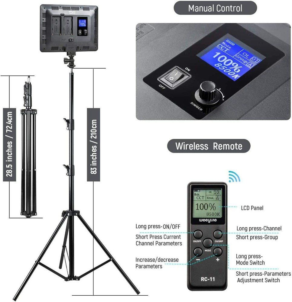 Weeylite Sprite 40 RGB Panel Light 2500-8500K Studio Light with Remote Control