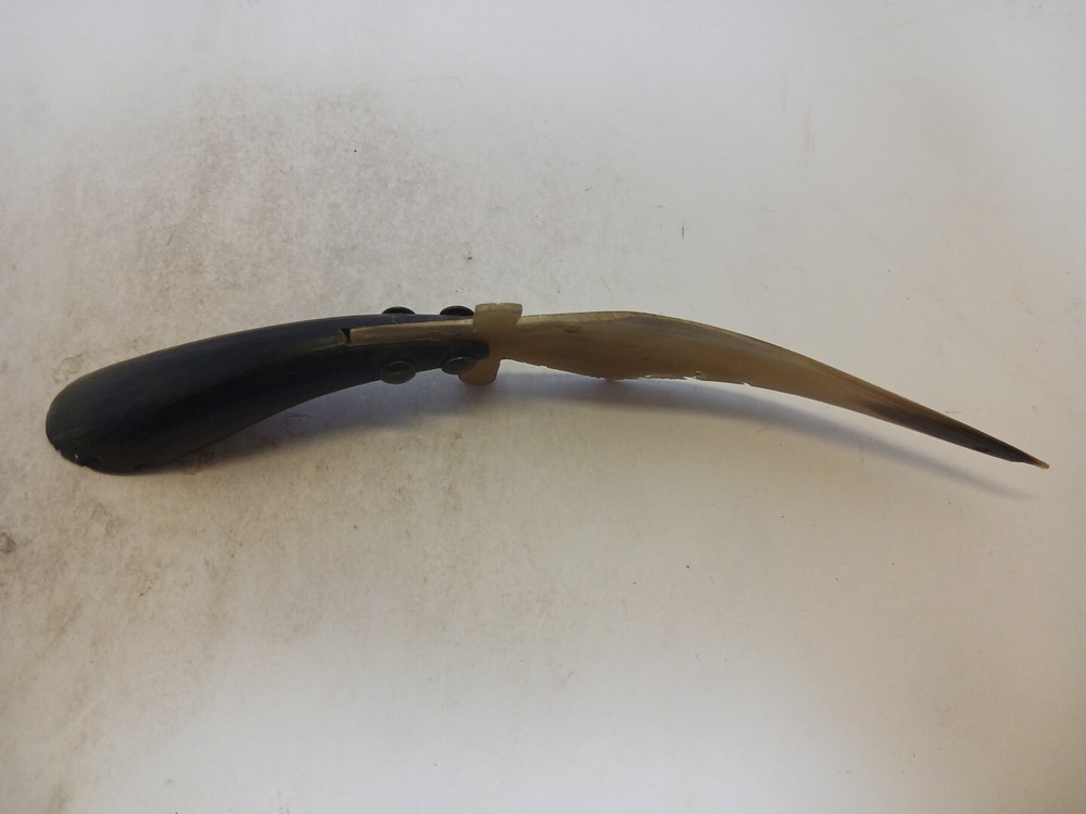 Vintage Bone Knife With Horn Handle