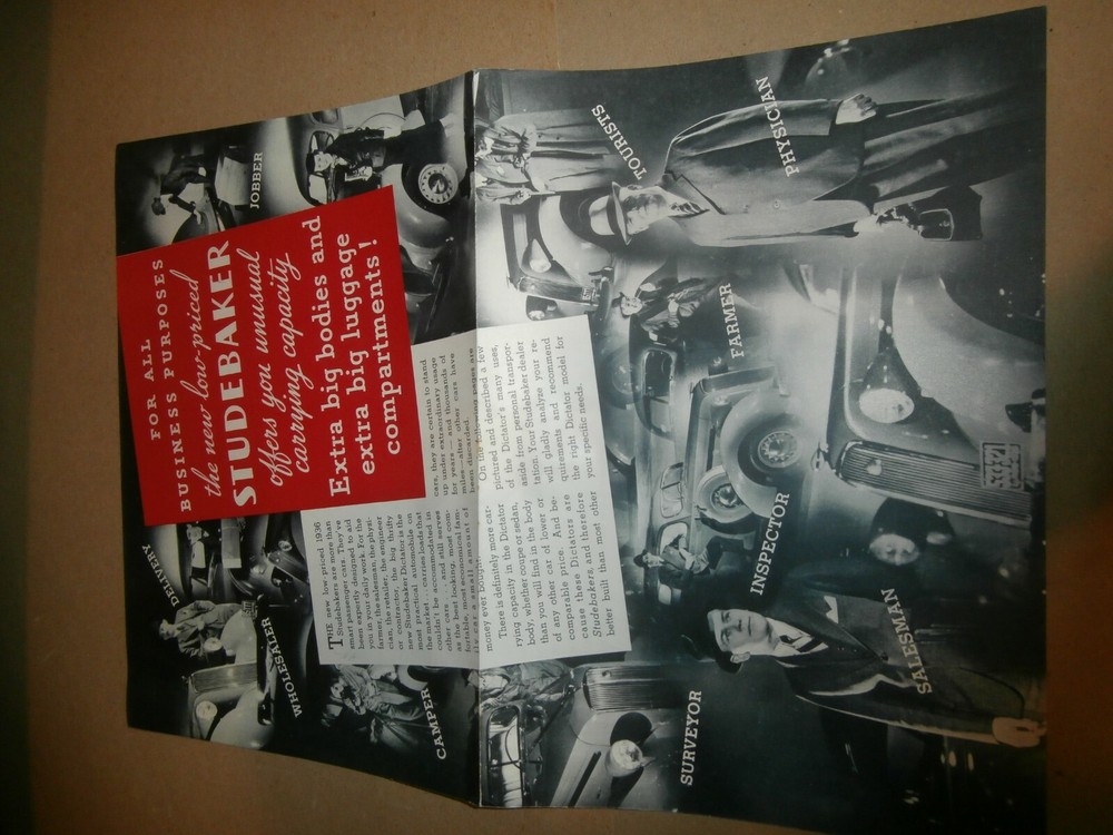 Vintage 1936 Studebaker Car Brochure