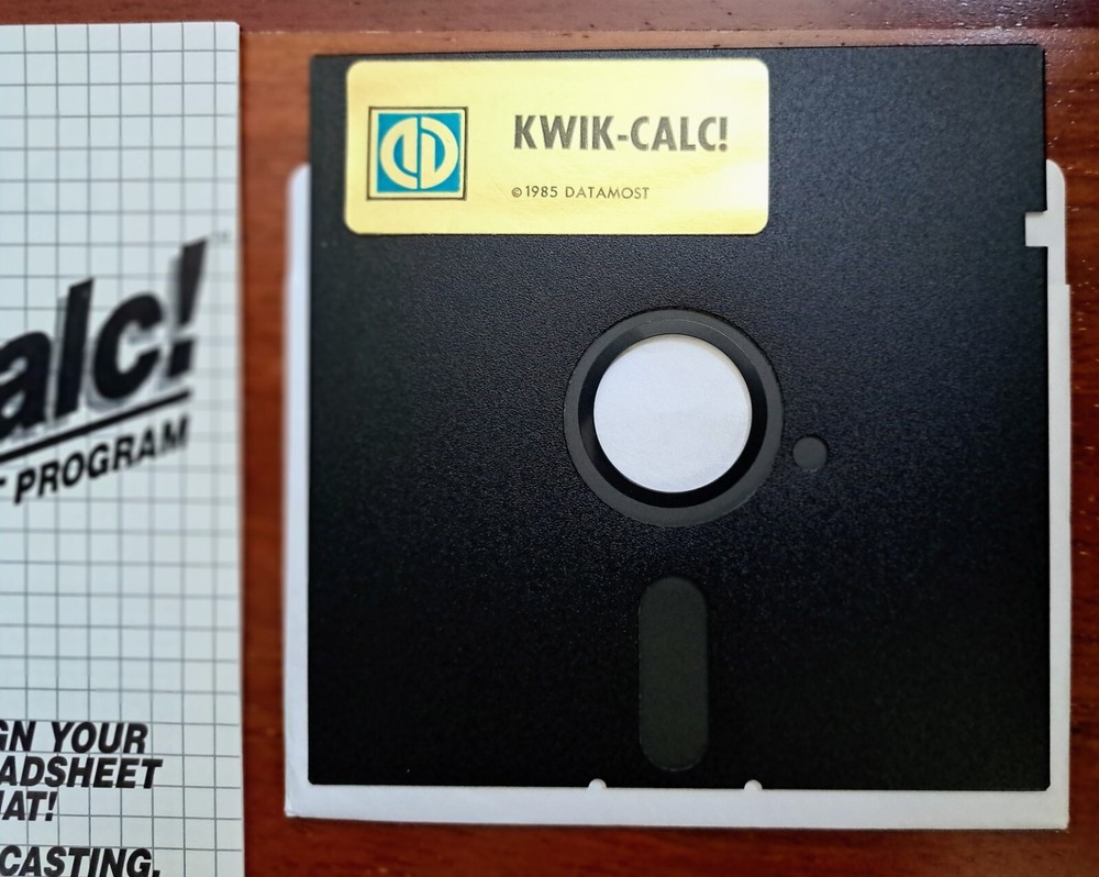Kwik-Calc!, Datamost, Commodore, 1985, Diskette, Vintage Spreadsheet Software
