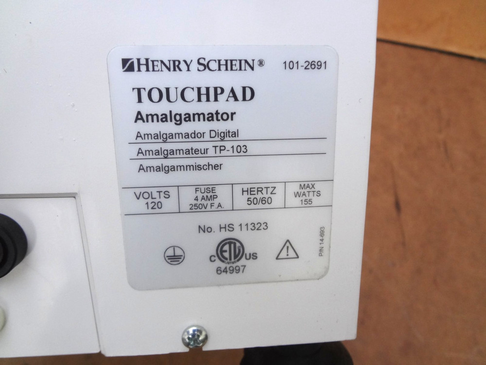 Henry Schein Touchpad Amalgamator Model TP-103