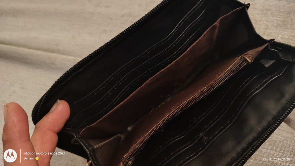 Brown Zip-Around Women's Wallet Card Slots Folding Zipper Solid Pattern