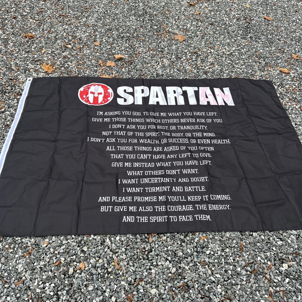 Spartan Jumbo Prayer Code Flag Banner 6ft X 4ft