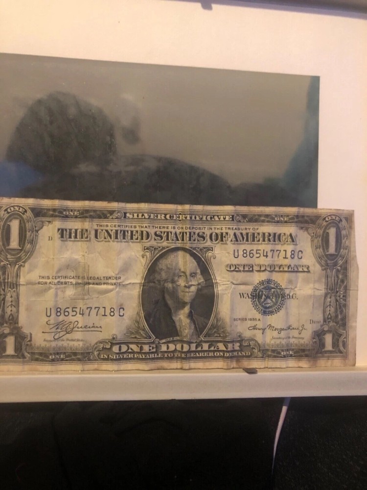 Silver certificate, blue, dart dollar bill, 1935￼