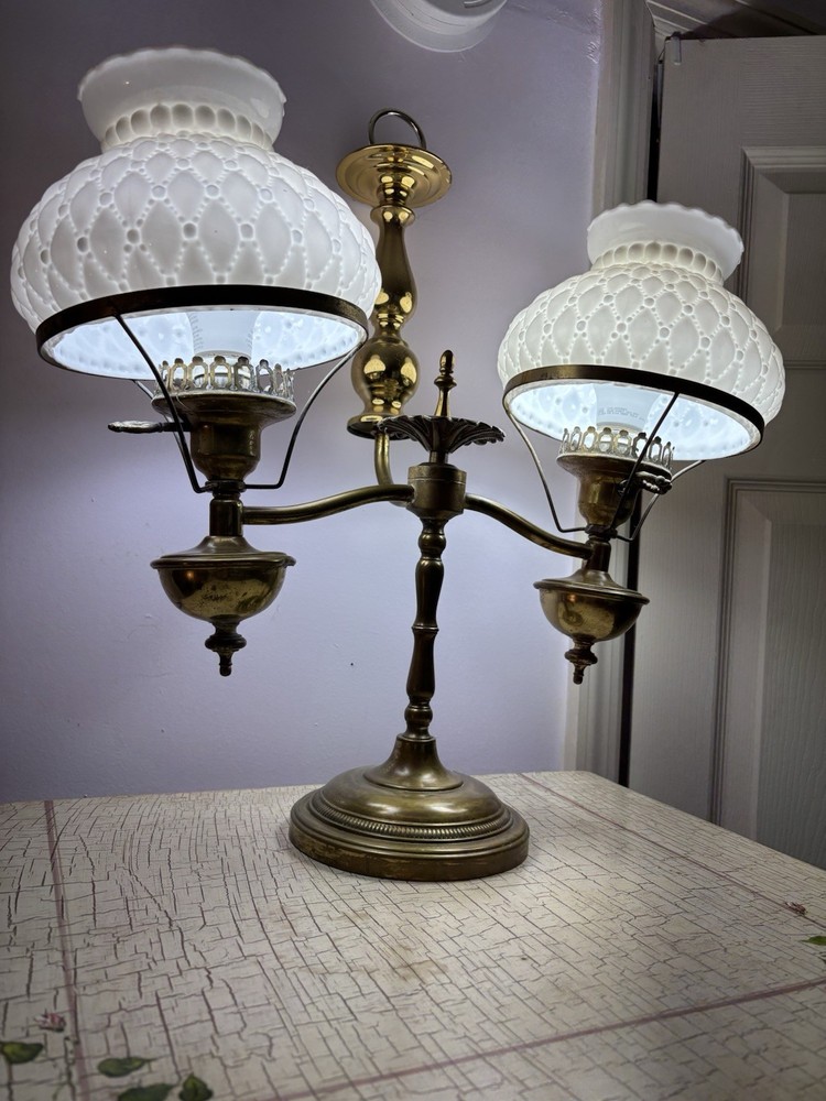Antique Twin Desk Lamp