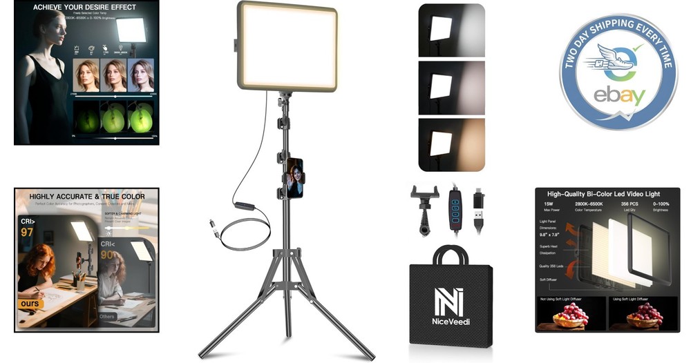 Versatile 73" LED Lighting Kit with Tripod Stand for Photography & Streaming