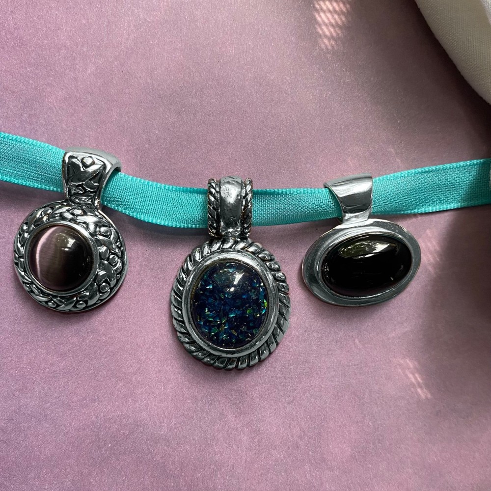 Three Necklace Slides - One unbranded, two Roman