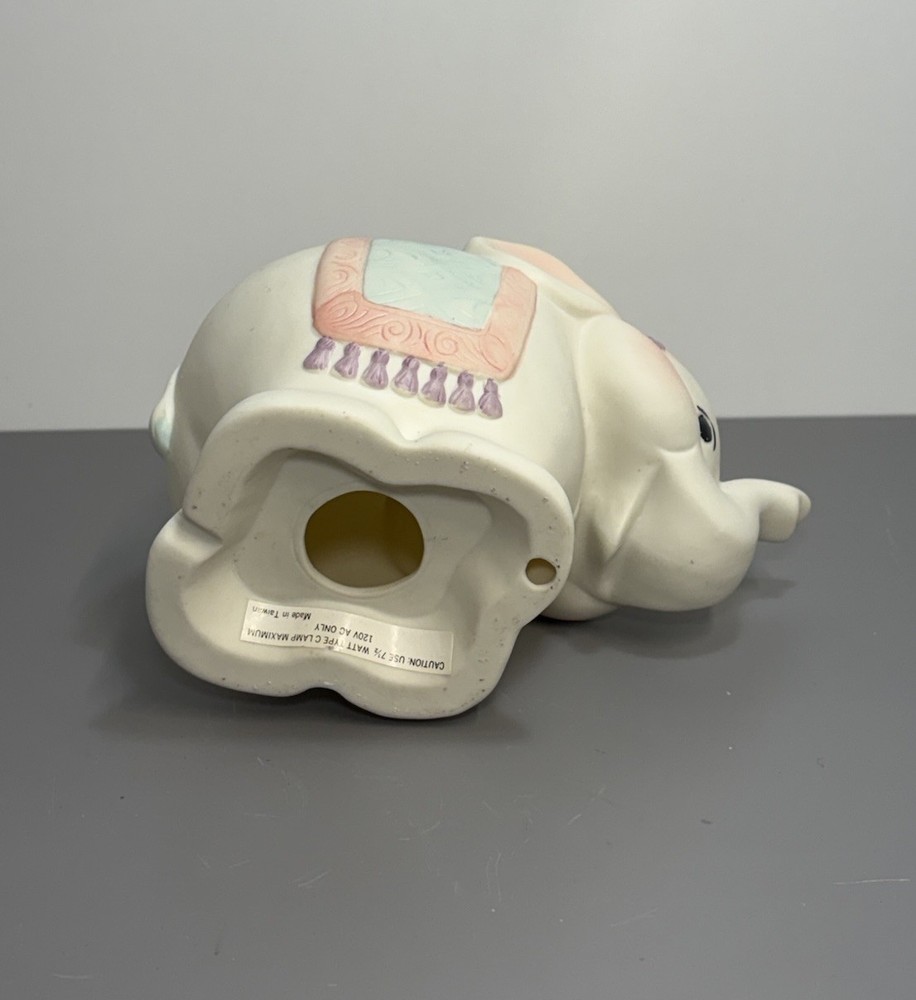 Circus Elephant Ceramic Bisque Vintage Light Up Night Light Nursery Decor