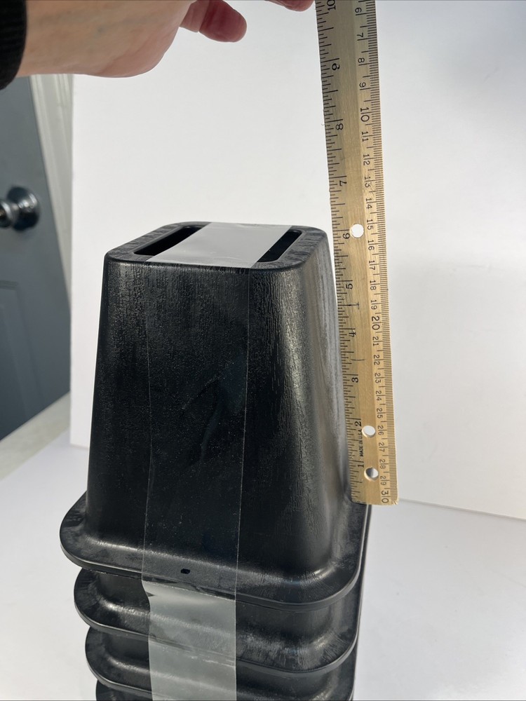 Lot of 4, 6" Inch Bed Risers Durable Heavy Duty Construction Black