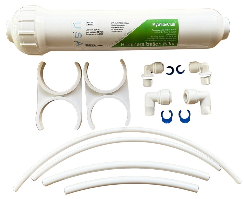 5-in-1 Re-Mineralization Inline Water Filter, 3/8" & 1/4" QC for Reverse Osmosis