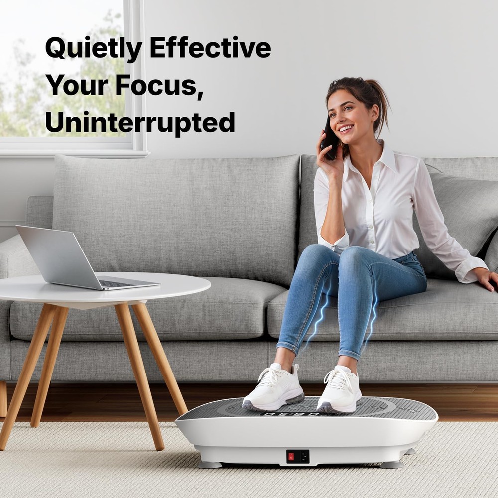 MERACH Vibration Plate Exercise Machine, Curved Plate Lymphatic Drainage