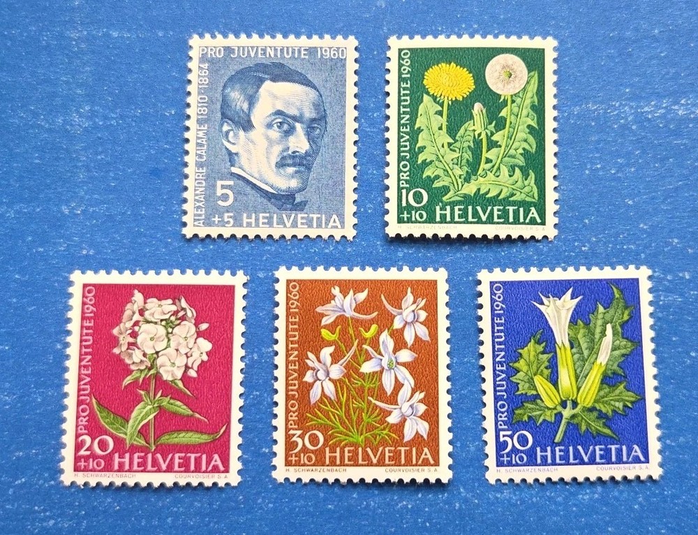 Switzerland Stamps, Scott B298-B302 Complete Set MNH