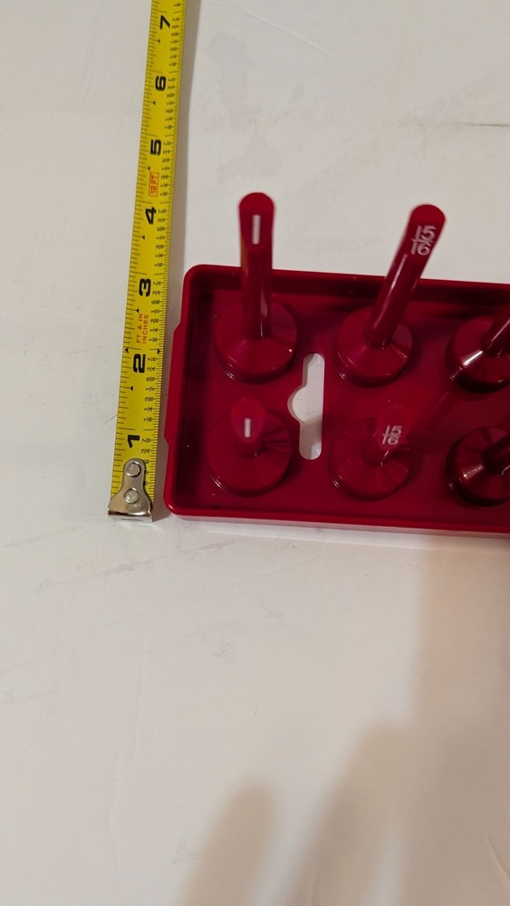 U.S. General Peg Type SAE Socket Tray 3 Piece Red Tool Organization Garage