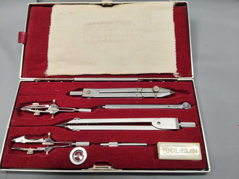 Staedtler Drafting Tools Set Compass KENT WESTERN ruler JAPAN vintage