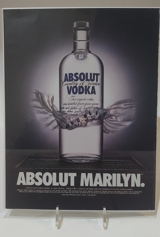 Absolute Marilyn Vodka Magazine Ad Monroe Garter