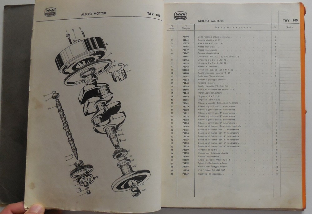 VINTAGE CARRARO 445 PARTS CATALOG