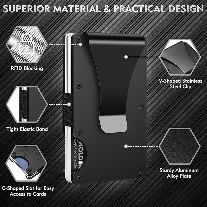 Digital Camouflage Camo Slim Thin Metal RFID Blocking Wallet Tactical Custom
