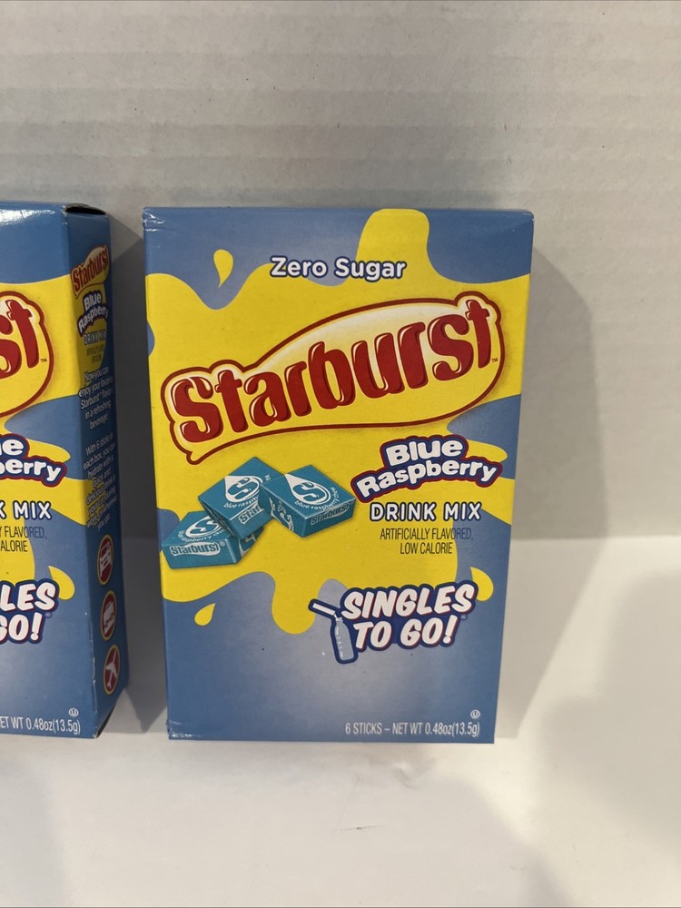 2-PACK Starburst Blue Raspberry Sugar-Free Drink Mix Singles To Go SAME-DAY SHIP