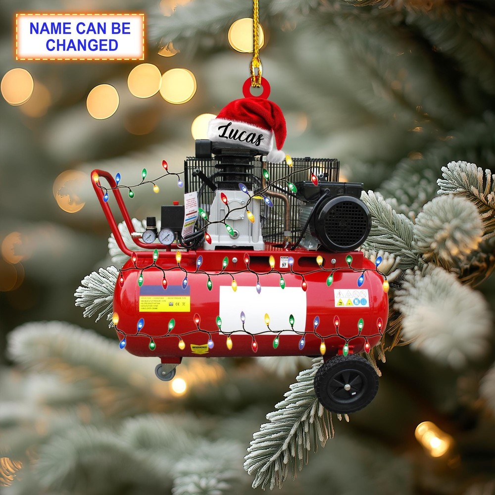 Personalized Air Compressor Acrylic Ornament Custom Name Christmas Gift
