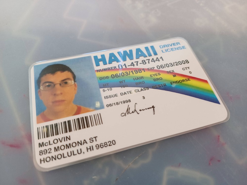 Super Bad McLovin  Drivers License Prop Cosplay Novelty