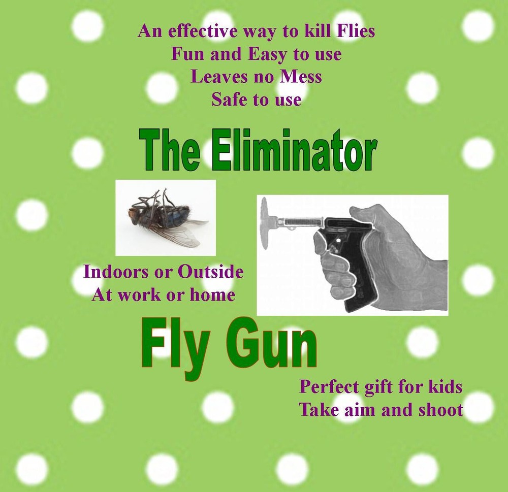 Fly Swatter Gun Insect Bug Pest Killer Spring Loaded Shooter