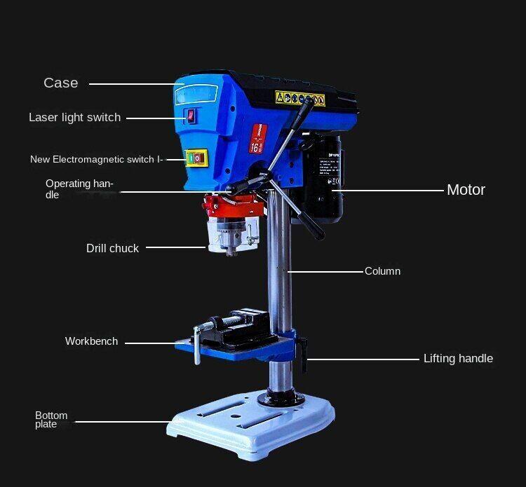 Laser Type Bench Drill with LED Lamp Bench Drill Multifunctional Electric Drill